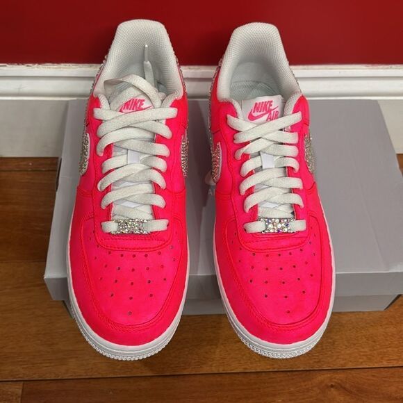 NIB Nike AF1 Custom Bling Nike Air Sneakers Bedazzled Crystallized size 7 - Picture 4 of 12